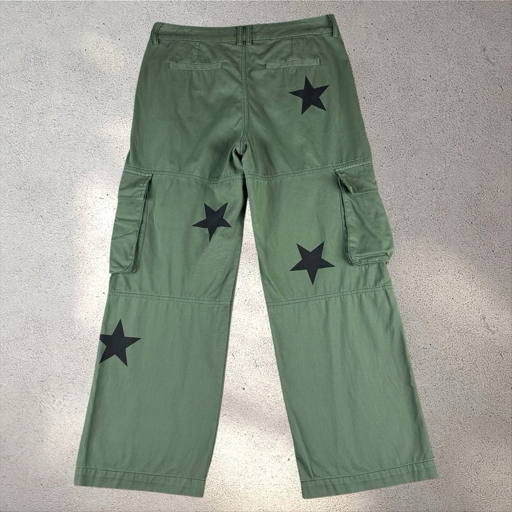 Pistola Womens Green Addie High Rise Cargo Trousers Royal Honor Stars Sz 30 - Picture 7 of 9